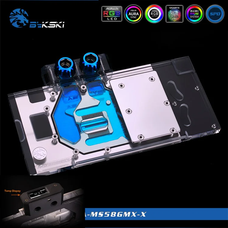

Bykski A-MS58GMX-X GPU/VGA Full Cover Water Cooling Block With LED Light kits for MSI Radeon RX 470 480 570 Gaming X / Armor