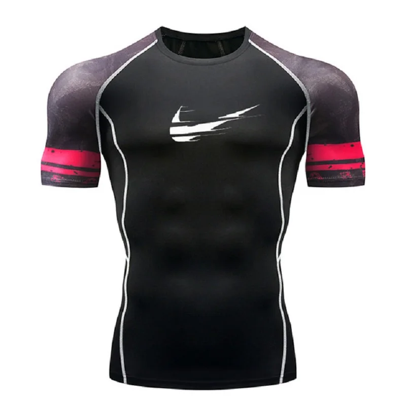 Rashguard männer Kurzarm Laufhose T-Shirt Sport männer Lauf Fitness Sportswear Bodybuilding Marke Kompression Shirt