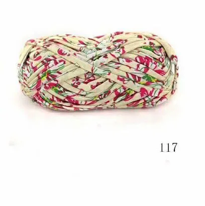 100 г/шар красочная пряжа для вязания ковров коврик Diy сумка для хранения сумки ткань большая ткань крючком причудливая пряжа - Цвет: 117