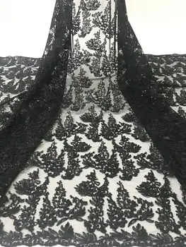 

2019 high quality French Nigerian sequins net lace,African tulle mesh sequence lace fabric for party dress XB06