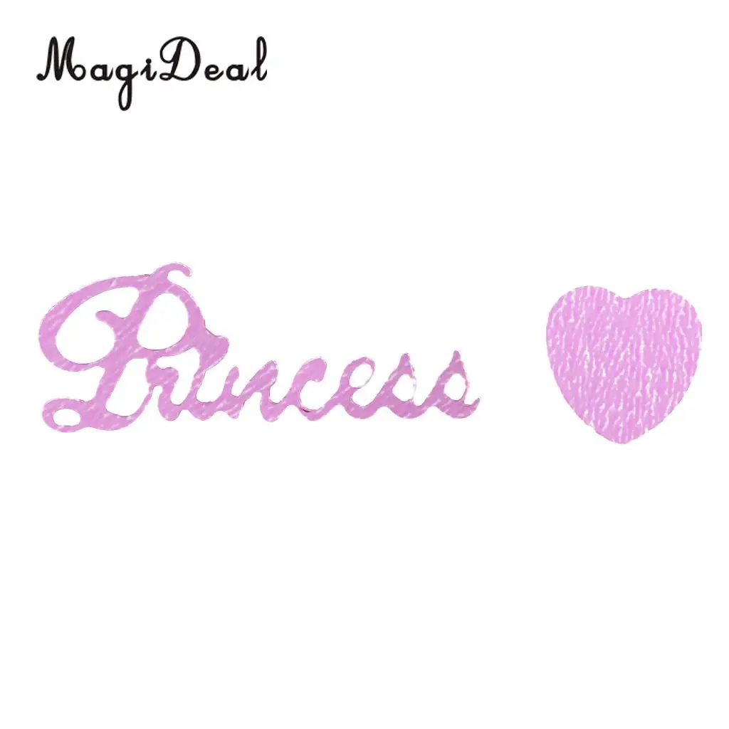 MagiDeal Lovely 1 Bag 15g Glitter PRINCESS Heart Confetti Foil Craft for Girls Birthday Hen Night Party Decor Gold/Silver/Purple