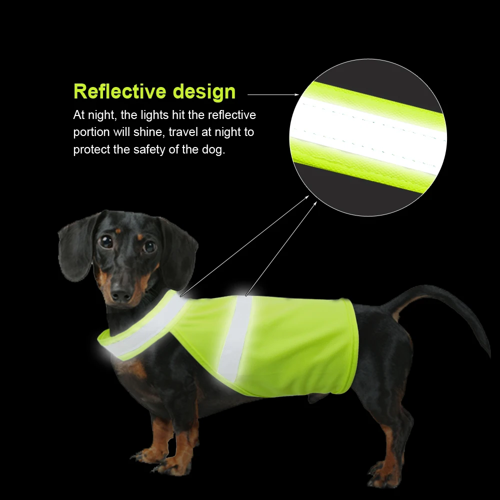 Светоотражающий жилет безопасности для собак, флуоресцентный, высокая видимость, одежда для собак, водонепроницаемая светящаяся одежда для домашних животных для маленьких, средних и больших собак