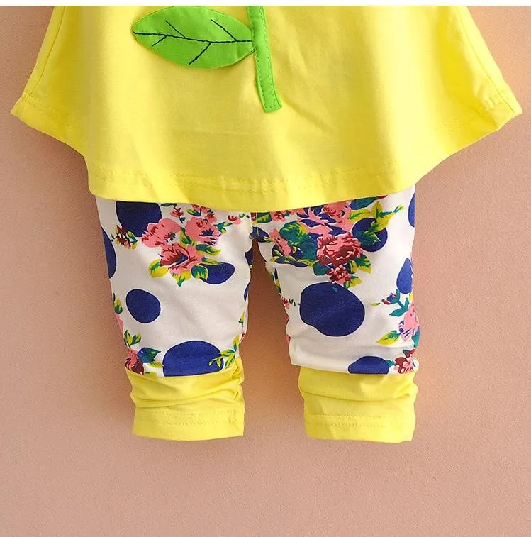 Clothing Sets expensive 2021 Kids Baby Girl Clothing Set Bowknot Summer Floral T-shirts Tops and Pants Leggings 2pcs Cute Children Outfits Girls Set cute Clothing Sets