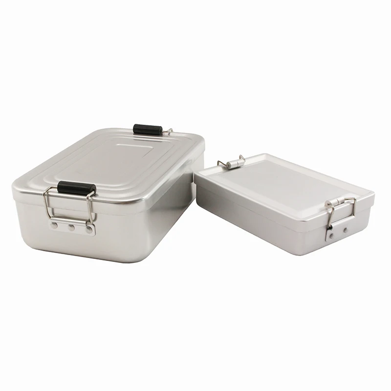 PSKOOK Aluminum Alloy Camping Lunch Box Water Resistant Outdoor Food