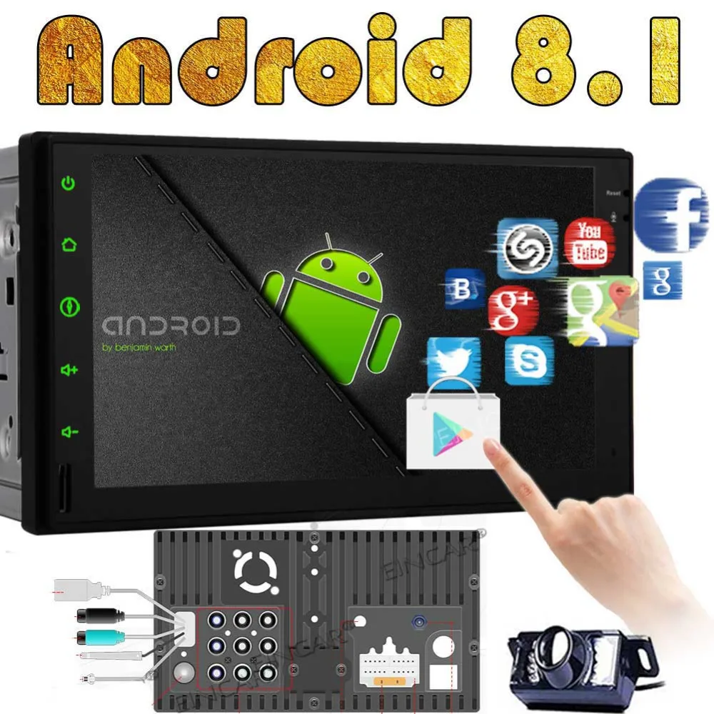 

Bluetooth 4.0 1080P HD Video TF USB AM FM RDS Multiple Language Quick Settings Android 8.1 Oreo OS Five Points Touch Screen Car