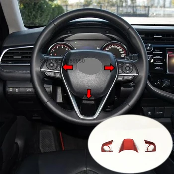 

For Toyota Camry 2018 2019 ABS Plastic Matte Car Steering wheel Button frame Cover Trim Car-styling accessories 3pcs