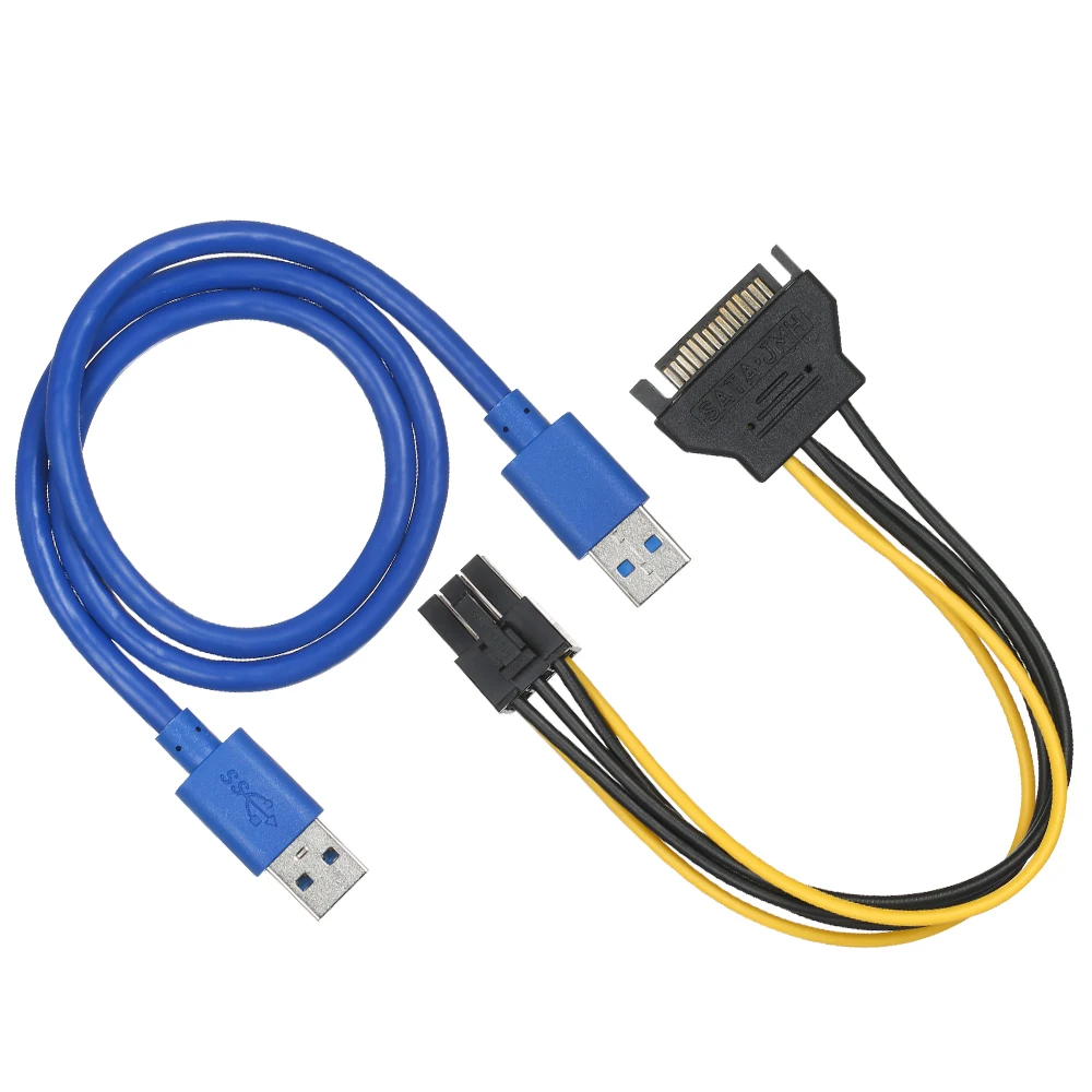 6-Pack мульти-интерфейс PCI-E 6pin Powered стояка адаптера 1x к 16x талии доска с 23.6in USB3.0 кабель-удлинитель