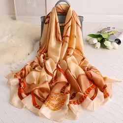 2019 Роскошный шелковый шарф женский дизайнерский принт дорожные шарфы из пашмины модный Пляжный платок женский хиджаб