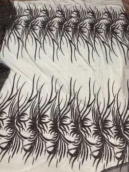 

nice looking J-11166 glued glitter mesh tulle african lace fabric for fashion dress