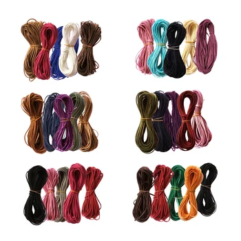 

30 Pieces Flat Faux Suede Korean Velvets Leather Cord String for Jewelry Making