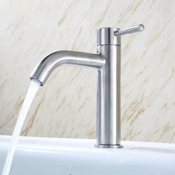 

304 Stainless Steel Single Cold Basin Faucet Stainless Steel Hand Wash Basin Faucet Long Paragraph Single Cold Cleansing Faucet