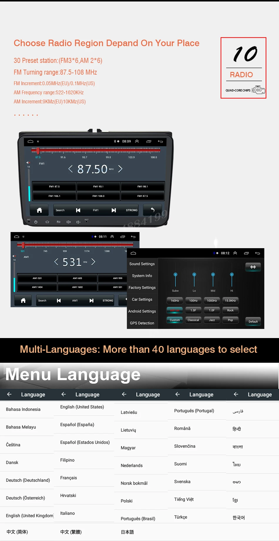 Cheap Android 8.1 Car DVD Player GPS for VW T5 Transporter Multivan Touareg with wifi BT Stereo Radio 10