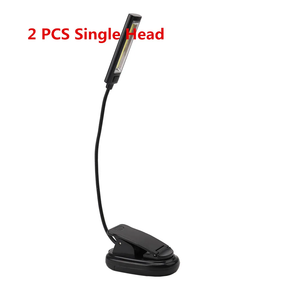 

2PCS Night Book Light Single/Double Head 2-Modes Adjustable With Clip for Ebook Ereader for Pocketbook