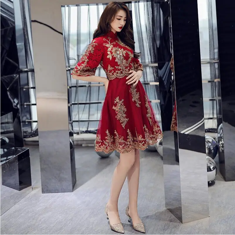 Chinese Dream Show Clothing Simple Pregnant Women Dress Luxury Lace Embroidery Wedding Dresses Sweetheart Elegant Vestido Bride