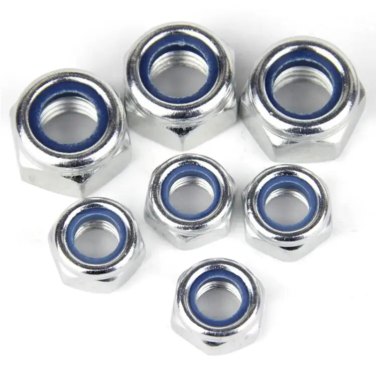 

50Pcs DIN985 M2 M2.5 M3 M4 M5 M6 M8 M10 M12 M14 M16 M20304 Stainless Steel Nylon Self-locking Hex Nuts Locknut Slip Lock Nut