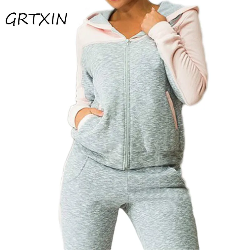 Sportsuit women two piece set Fashion casual sweatshirt pant Suit