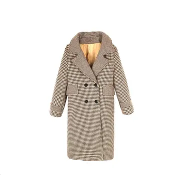 

2018 New Fashion Women Woolen Coats High-end Elegant Long Slim Women Winter Jacket Royal Coats&Jackets Plus Size Femininos M-XL