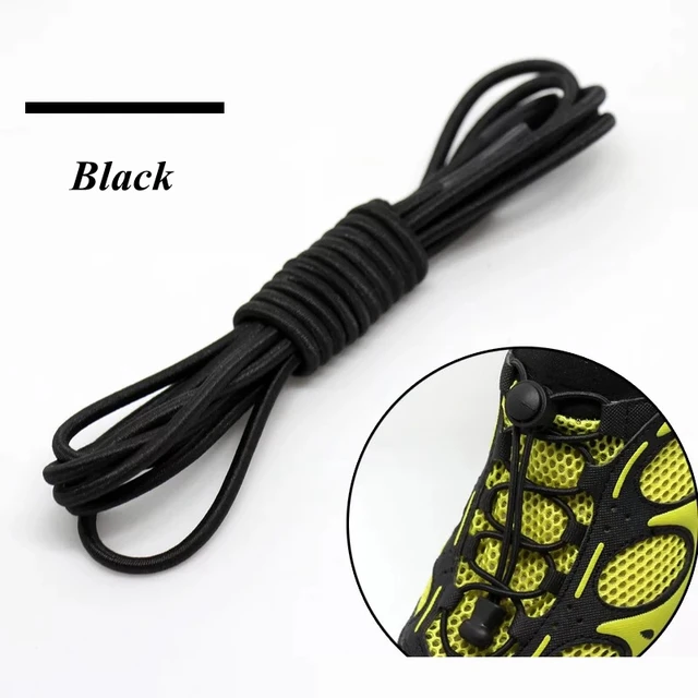 1 Pair Sports Elastic ShoeLaces No tie Shoe Laces Kids Adult Lazy Locking laces Shoe accessories lacets elastique chaussure black
