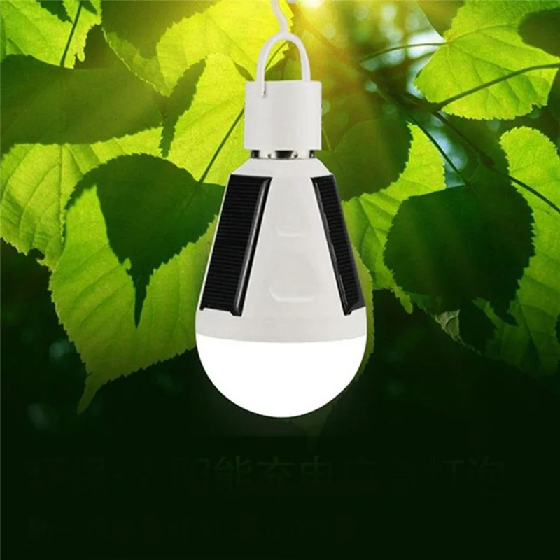 HUANJUNSHI Portable E27 Rechargeable LED Solar Lamp Smart Power Outages Emergency Bulb Outdoor