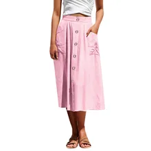 Jaycosin одежда женские сексуальные юбки женские разные цвета повседневные с высокой талией на пуговицах бедра с карманом длинная юбка