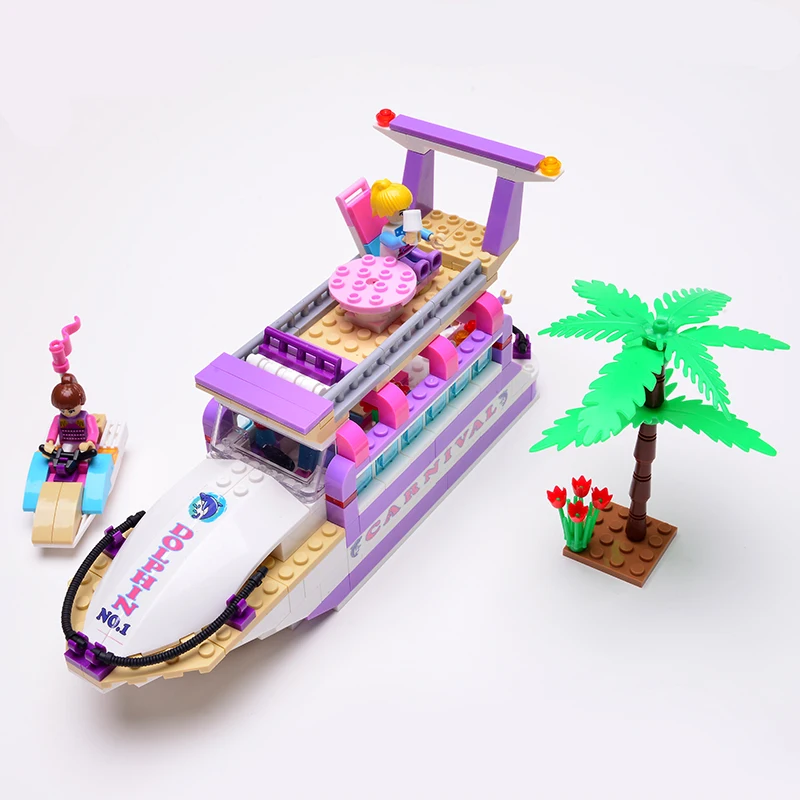 318 шт. Кирпичи Строительные блоки наборы девушка серии Круизный корабль блоки модель детские развивающие игрушки Brinquedos