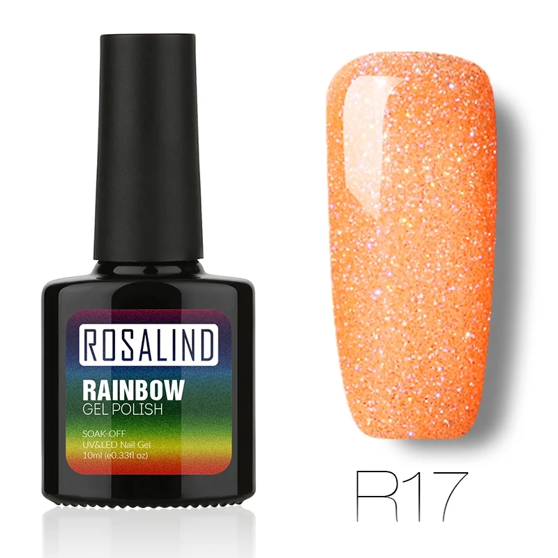 ROSALIND Гель-лак для ногтей 10 мл Радужный Неон RBR01-29 Гель-лак Soak Off UV Nail Art долговечный Гель-лак для ногтей - Цвет: R17