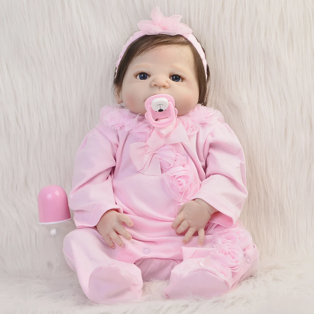 

High-quality 23'' Full Silicone Vinyl Reborn Baby Dolls Truly Girl with Fiber Hair Baby Doll Toy Real Life Princess For Sale