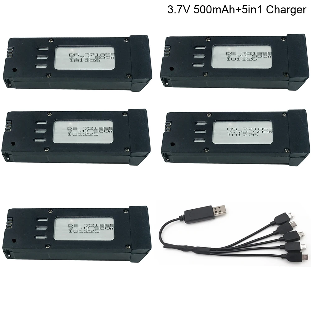 3,7 V 500mAh batterie mit 5in1 Ladegerät für E58 JY019 für Folding 4-achse  UAV D30 RC Quadcopter ersatzteile DS 721855 - AliExpress Toys \u0026 Hobbies