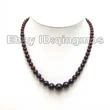 Отлично! Идеально Круглые 5-13 мм натуральное коричневое Гранатовое ожерелье с магнитной застежкой-5337 /розничная