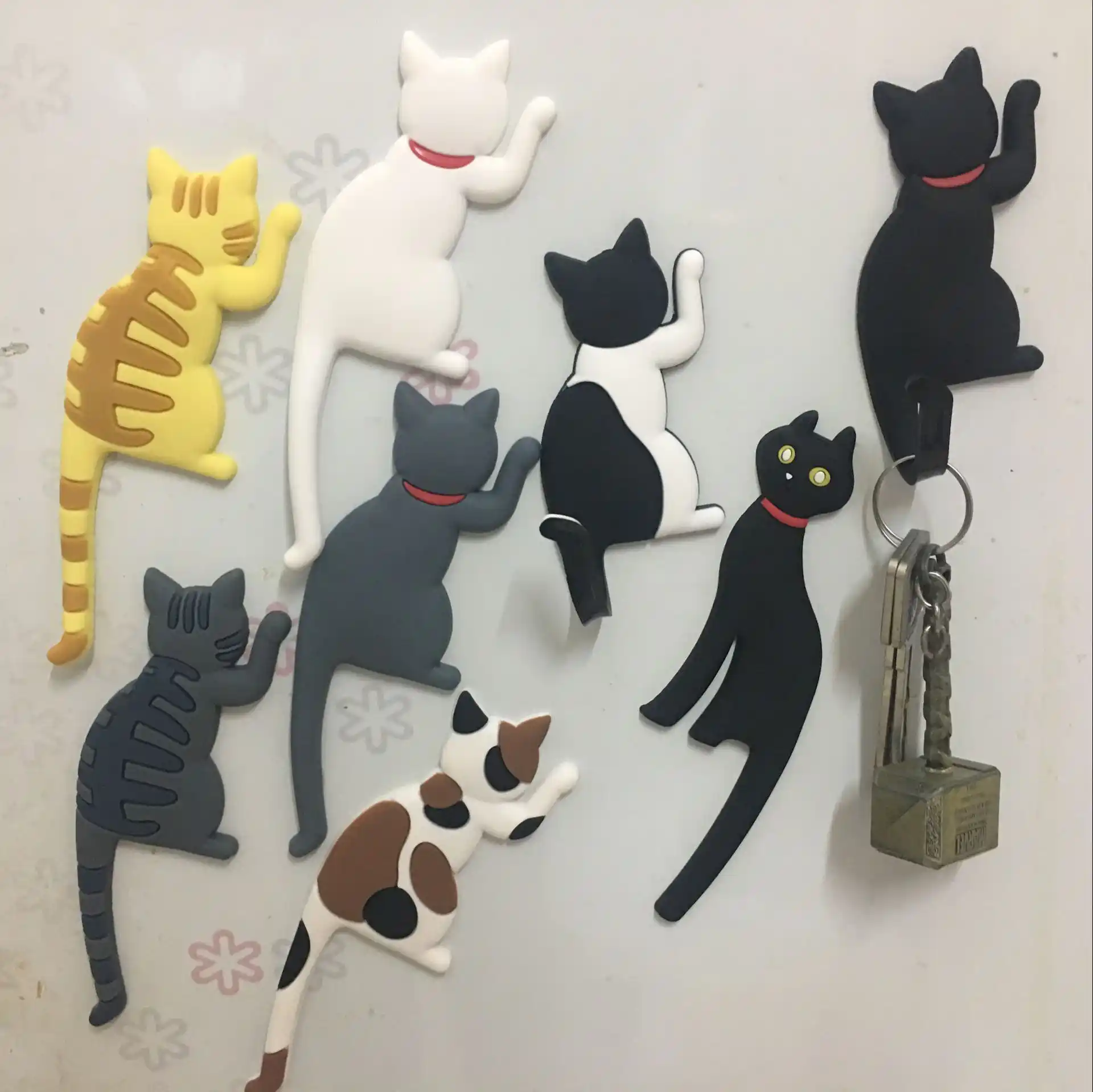 Autocollants De Refrigerateur Chat Mignon Aimant De Refrigerateur En Silicone Queue De Chat Crochet Pour Cles Gadgets Cintre Porte Decoration De Maison Jouet Pour Enfants Aliexpress