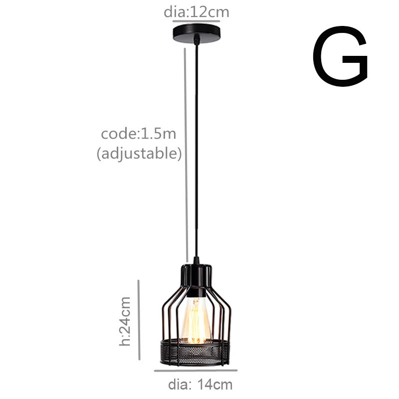 Ретро Винтаж E27 промышленная металлическая клетка кафе бар подвесной светильник абажур подвесной светильник подвесные светильники
