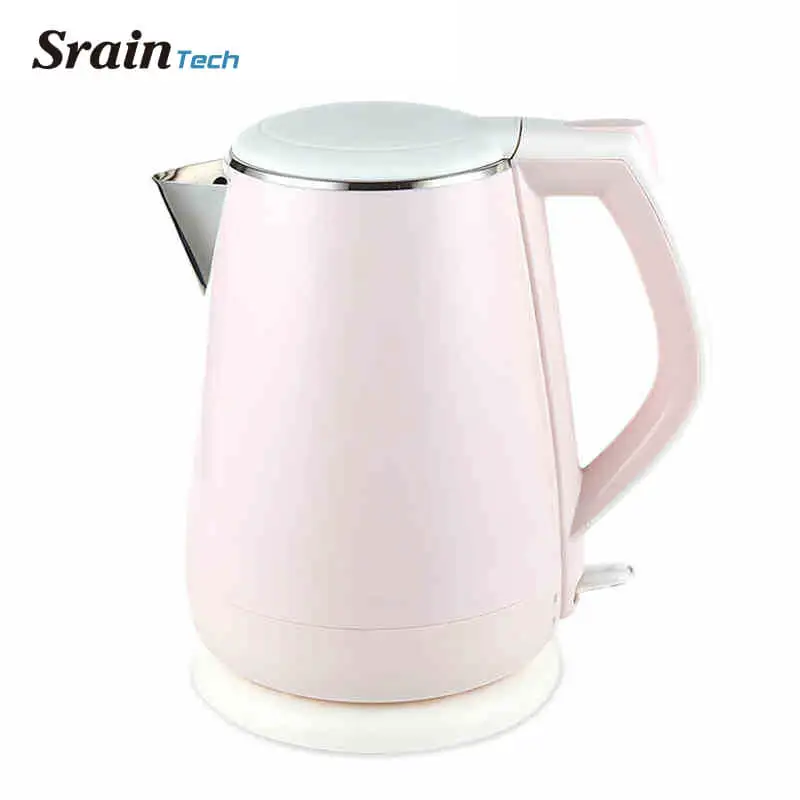 

SrainTech 1800W 1.5L #304 Food Grade Stainless Steel Electric Kettle in Lovly Pink Color with Big Opening and Indicator Light
