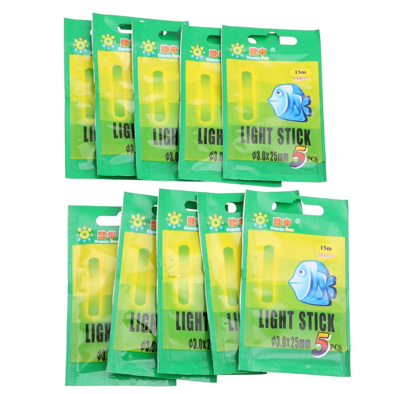 

Fishing Accessories 50pcs 3.0*25mm Fishing Fluorescent Lightstick Light Night Float Clip On Dark Glow