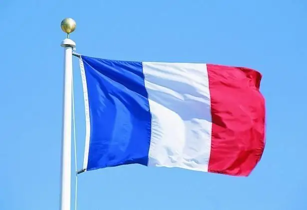 flying france flag national