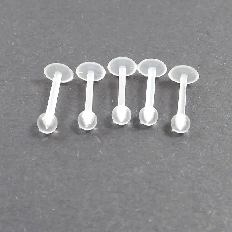 

5pcs/lot 16G Clear Soft Transparent Invisible Lip Ring Tragus Body Labret with Ball Piercing Jewelry