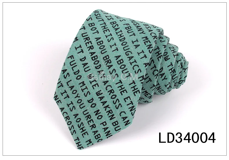 LD34004 Модные галстуки с буквенным принтом для мужчин, обтягивающие мужские галстуки на шею для свадьбы, деловые повседневные Галстуки, классические костюмы, тонкие галстуки на шею - Цвет: LD34004