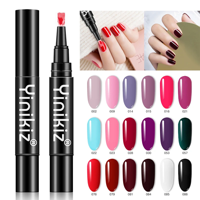 

18 Color Solid Color Easy To Use 5ml Nail Polish Pen Needs UV LED Art Gel Paint Hot Lazy Step One Nail Oil Gel Nail Pen TSLM1