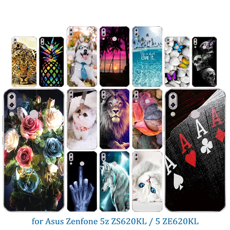 6 2 &quotдля Asus Zenfone 5z ZS620KL/5 ZE620KL Marb Прозрачный мягкий силиконовый чехол для телефона