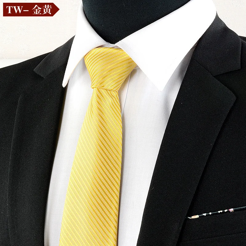 Мужской деловой черный галстук, профессиональный Свадебный Мужской Британский галстук в красную полоску, модный дизайнерский деловой костюм, мужской подарок - Цвет: Yellow