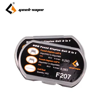 

8pcs GeekVape N90 Fused Clapton Coil 2 In 1 0.28ohm / 0.25ohm Premium Coil Reduced Carbon Deposit for DIY RTA/RDA/RDTA Cigarette