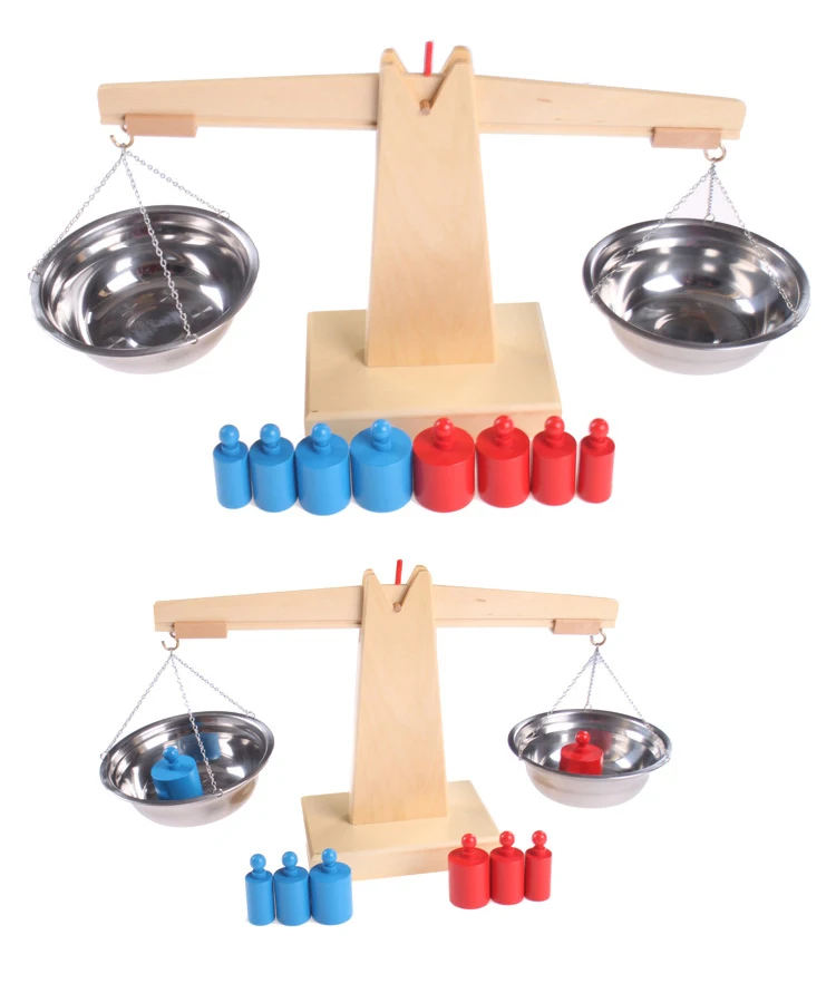 childrens wooden weighing scales