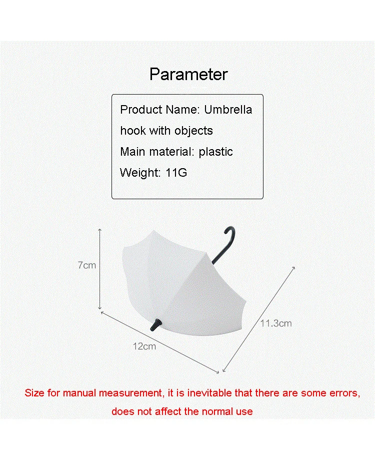 3 шт./партия, креативный ключ в форме зонта, вешалка, домашний декоративный держатель, настенный крючок для кухни, органайзер, аксессуары для ванной комнаты