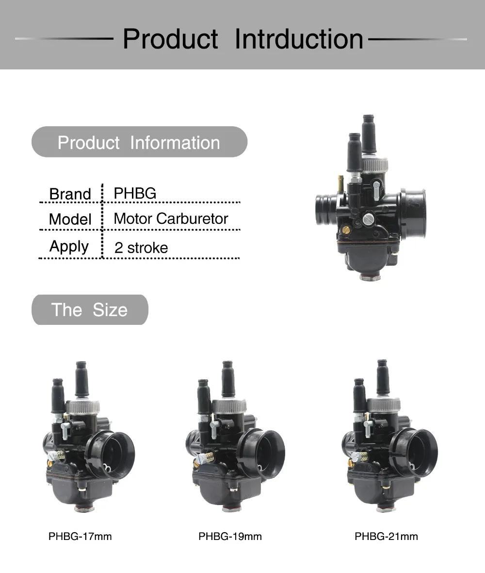 ZSDTRP PHBG 17/19/21 карбюратор DS 17 мм 19 мм 21 мм AD 17,5 мм 19,5 мм гоночный Карбюратор Carb для JOG50 JOG90 BWS100 RG50 DIO50-90