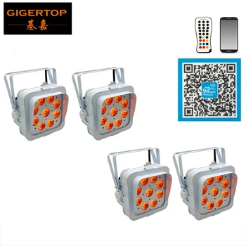 

Freeshipping 4 Unit Church Led Uplight 9x15w 5 in 1 Color Mobile Wedding Backdrop IRC Flat Led Par Cans Full Color LED Display