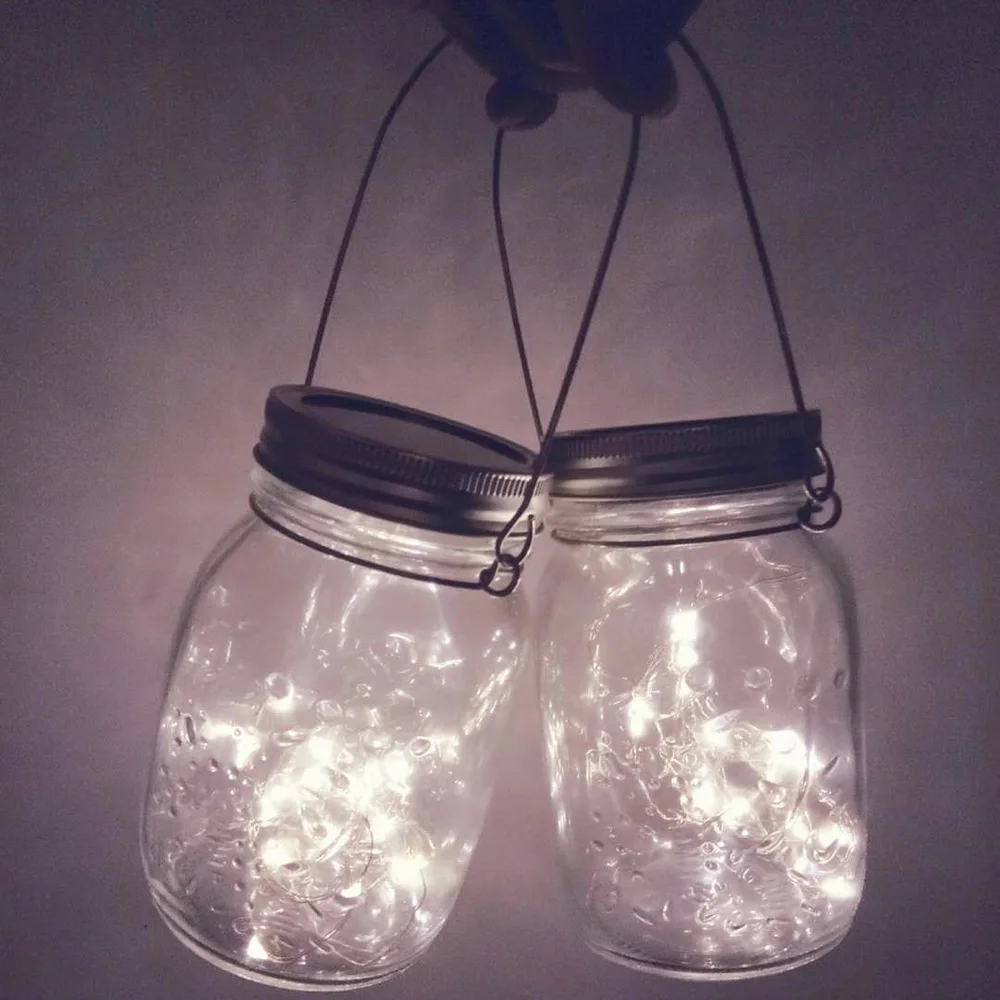 

Dropshipping Wholesale LED Fairy Light Solar Powered For Mason Jar Lid Insert Color Changing Garden Decor