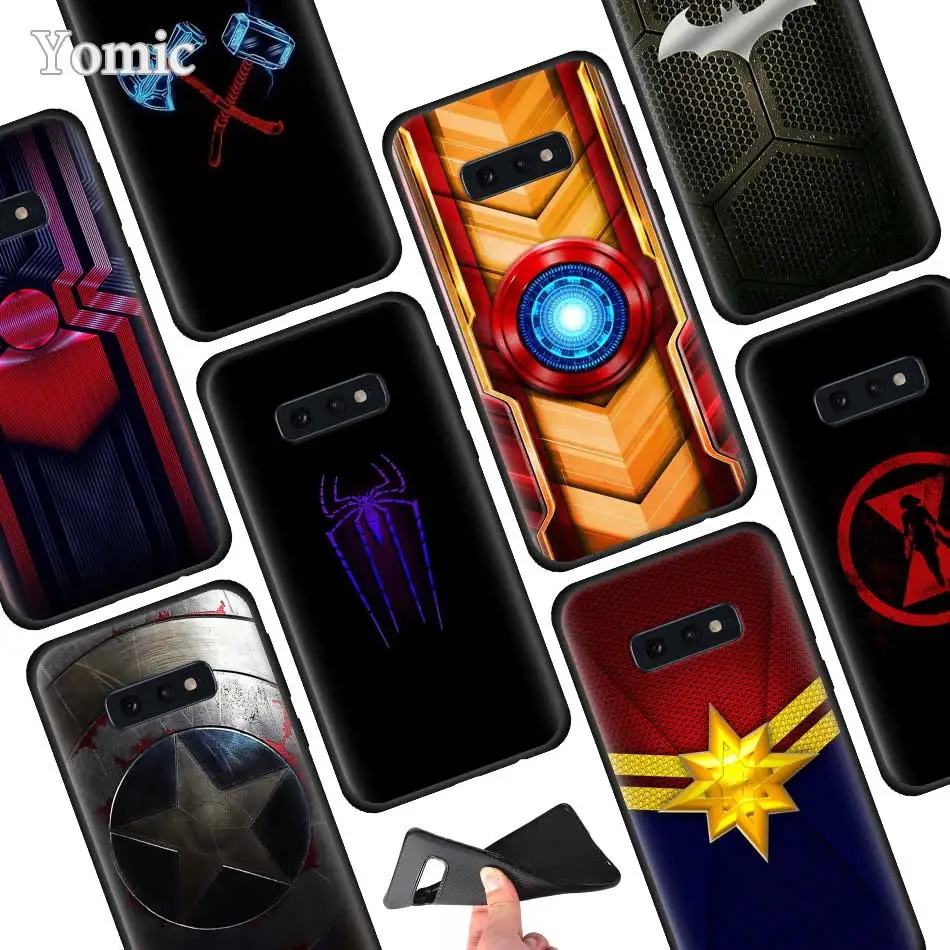 

Marvel superhero logo Back Silicone Phone Case for Samsung Galaxy S10 S10e S8 S9 Plus S7 Edge Note 8 9 M30 M20 Case Cover