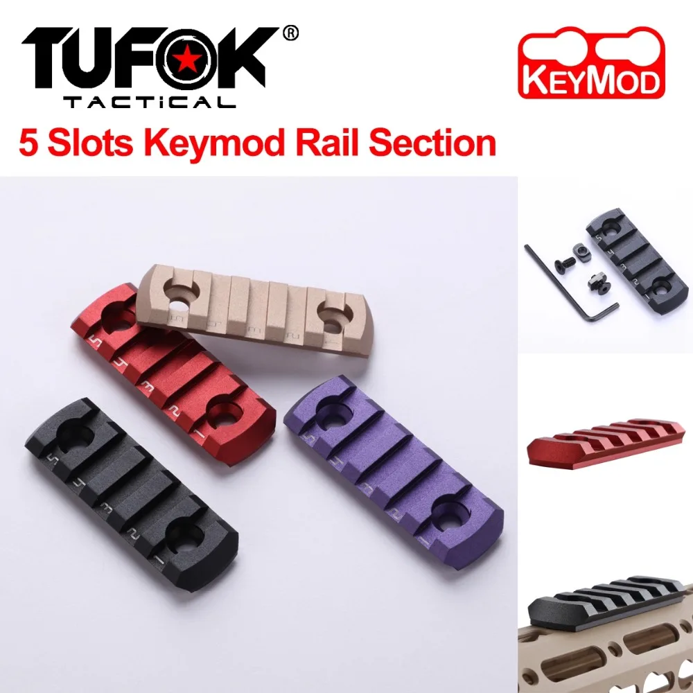TuFok Keymod Picatinny Weaver Rail Adapter 5 Slot секция крепления прицела ультратонкая Панель