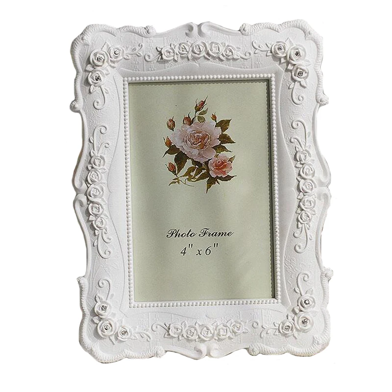 Белая Роза пасторальная фоторамка алмазная Роза рамки креативные фото отделка рамы 6-10 дюймов S