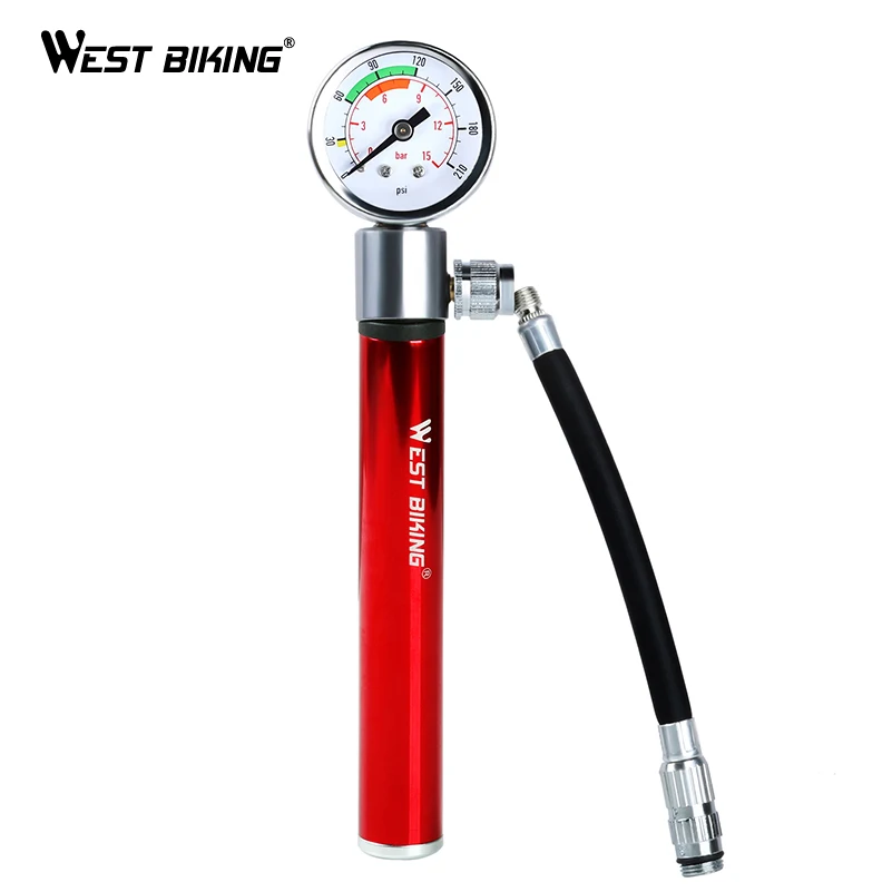 online OESTE BIKE Ultraleve Presta Schrader Bomba de Bicicleta com Manômetro 120Psi Ciclismo Mão Insuflação De Ar Portátil Mini Bomba de Bicicleta