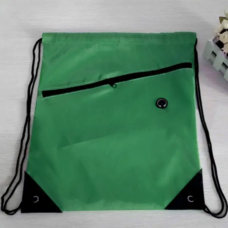 Пляжная на кулиске сумка для плавания, рюкзак для упражнений, сумка с небольшим слотом, рюкзак для верховой езды, спортивная обувь на шнурках, мужские и женские сумки - Цвет: green